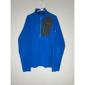 Eddie Bauer First Ascent Mens Blue Quarter Zip Fleece Pullover Jacket Size TXL